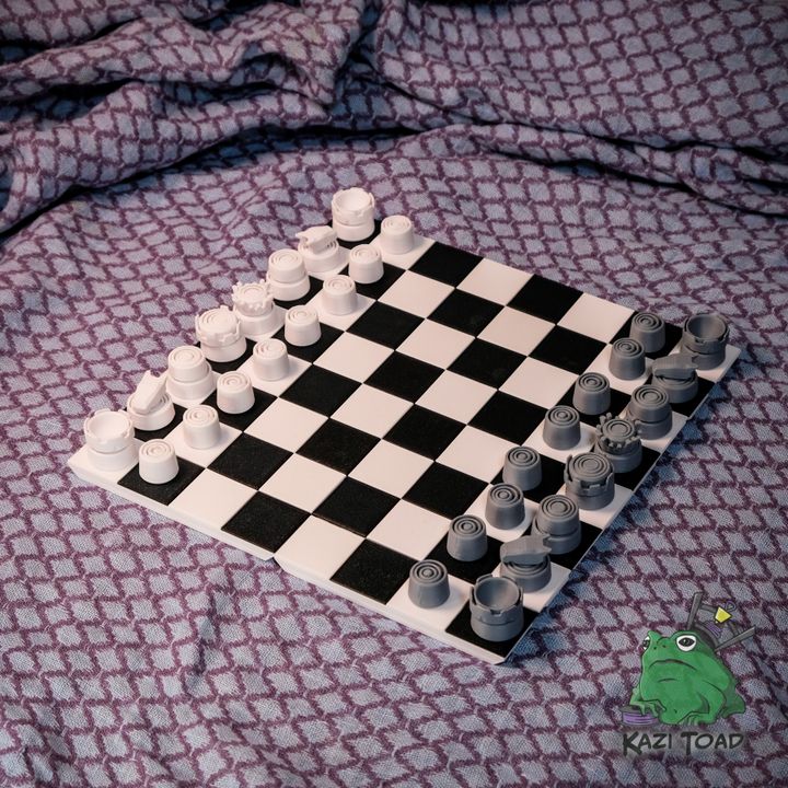 3D Printable Telescoping Chess Complete Set by Kazi Toad